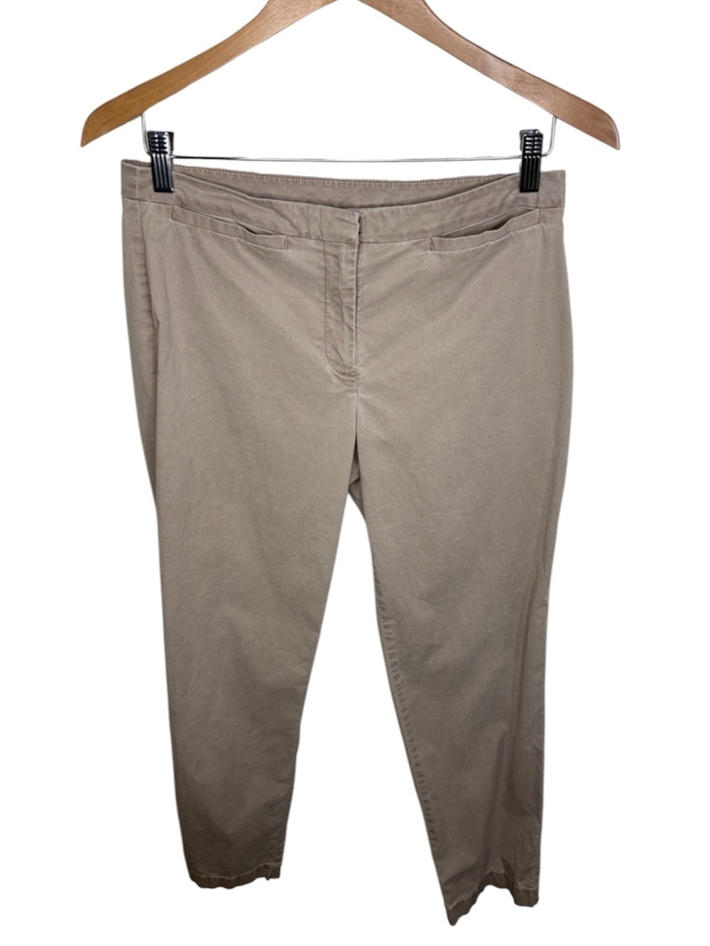 Eileen Fisher Tan Flat Front Chino Pants Women Size XS